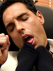 Marcello has his hands bound and some feet pushed into his mouth by With Marcello image #6