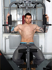 This gym hunk loves to get oilled up and masturbate by With Marcello image #7