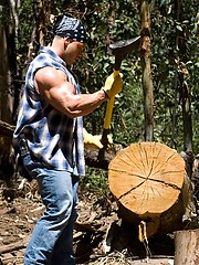Hot muscle hunk in a forest by Manifest Men image #6