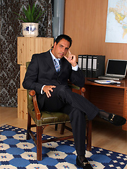 A brand new fitted suit and sheer socks gets Marcello\\\\\\\'s cock hard by With Marcello image #7