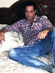 Marcello alone on his bed and wanking into his sock by With Marcello image #6