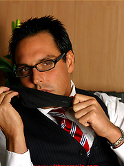 Office hunk Marcello plays with his cock and feet by With Marcello image #8