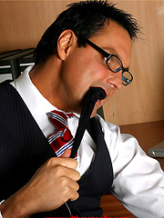 Office hunk Marcello plays with his cock and feet by With Marcello image #8