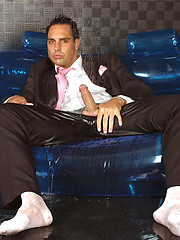Horny Marcello takes a shower with his new suit on by With Marcello image #6