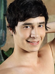 Damon Sparks shows off his thick mop of jet black hair, handsome face, and hot smooth body while he jerks his huge cock by Randy Blue image #5
