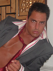 Gorgeous Marcello strips out of his suit and masturbates by With Marcello image #4