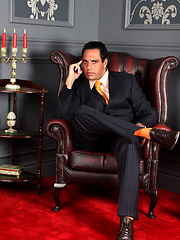Well dressed Marcello takes out his cock for a messy wank by With Marcello image #8