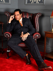 Well dressed Marcello takes out his cock for a messy wank by With Marcello image #8