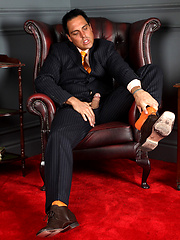 Well dressed Marcello takes out his cock for a messy wank by With Marcello image #8