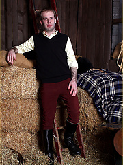 Gay stud masturbating his hard cock inside a barn by With Marcello image #3