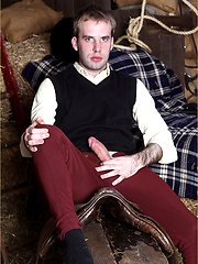 Gay stud masturbating his hard cock inside a barn by With Marcello image #3