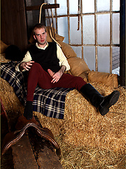 Gay stud masturbating his hard cock inside a barn by With Marcello image #3