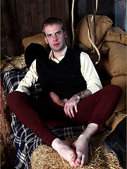 Gay stud masturbating his hard cock inside a barn by With Marcello image #3