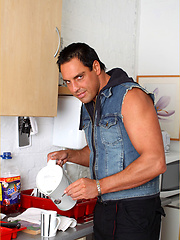 Marcello the stud gets horny in the kitchen and masturbates by With Marcello image #6
