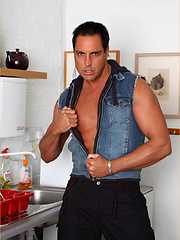 Marcello the stud gets horny in the kitchen and masturbates by With Marcello image #6