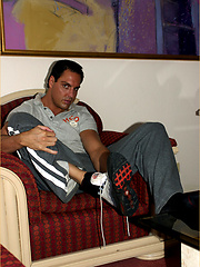 Marcello strips down and masturbates his big cock by With Marcello image #5
