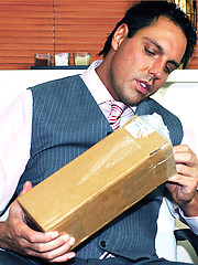 Hunky Marcello wearing a suit and wanking his cock with a fleshlight by With Marcello image #7