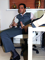 Hunky Marcello wearing a suit and wanking his cock with a fleshlight by With Marcello image #7
