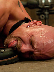 Two studly slaves gets tied up, used and abused by Christian Wilde during a live show. by Bound Gods image #7