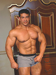 Tarek posing outdoors by Muscle Gallery image #8