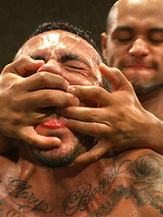 Winner fucks the loser when two hot Latin muscle studs battle for total domination on the mat and total destruction of the loser\\\\\\\'s hole. Caliente! by Naked Kombat image #9