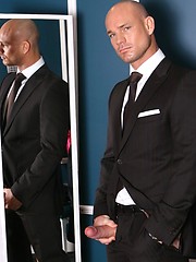 Sexy hunk teasing by the mirror with pants off by Men at Play image #5