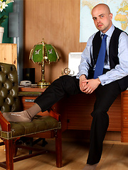 Horny stud plays with his hard cock before a job interview by With Marcello image #6