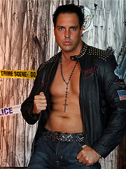 Marcello the hunk wearing tight leather and masturbating by With Marcello image #7