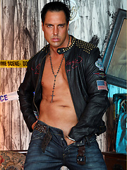 Marcello the hunk wearing tight leather and masturbating by With Marcello image #7