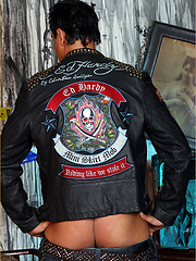 Marcello the hunk wearing tight leather and masturbating by With Marcello image #7