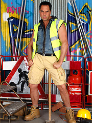 Marcello dressed as a sexy work man and playing with his dick by With Marcello image #5