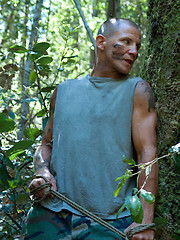 A hitchhiker gets taken and violated in the woods by the creepy janitor. by Bound Gods image #11