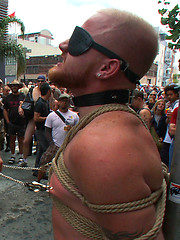 A stud is stripped naked and humiliated in public. by Bound in Public image #10