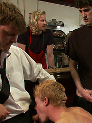 A coffee shop stud is humiliated, whipped and fucked for being an asshole. by Bound in Public image #9