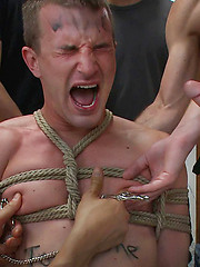 Cameron Adams is bound, beaten, humiliated and fucked in a public restroom. by Bound in Public image #9