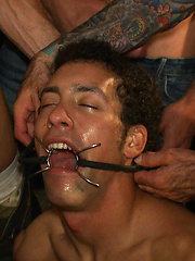 Hot stud gets fucked and cum on his face at a public bar. by Bound in Public image #9