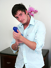 Naughty Straight Hunk Liam - His 1st Time Playing With a Dildo & Wow What a Cum Shot! by English Lads image #8