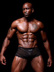 Ebony bodybuilder Sylvester Randolph by Muscle Hunks image #7