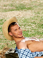 Zach Alexander shows his hairy muscled body outdoors by Colt Studio image #6