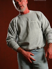 Silver daddy Jordan Garrison shows his rock hard boner by Hot Older Male image #6