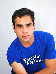 Sexy, young Latino Gabriel Martin gives his uncut cock a workout for Fantastic Foreskin! by Fantastic Foreskin image #7
