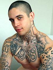 Straight Tattoo Artist Anthony Blaize strips and jacks off by Bentley Race image #5