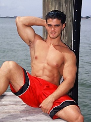 Young jock Alain Lamas by the water by Mark Wolff image #7