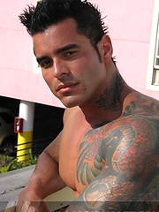 Jock poses outside and jerks off on bed by Mark Wolff image #6