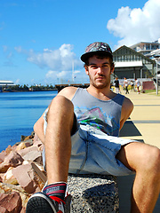 Cute boy Aden posing outdoors by Bentley Race image #5