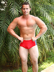 Denis Mello posing naked outdoors by Brazilian Studz image #8