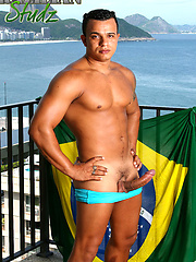 Denis Torres jacking off his fat cock by Brazilian Studz image #7