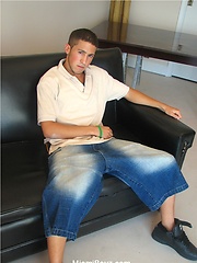 Juan stokes his uncut latin cock by Miami Boyz image #9