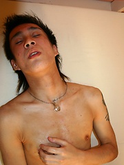 Japanese boy with big cock stroking it by Japan Boyz image #5