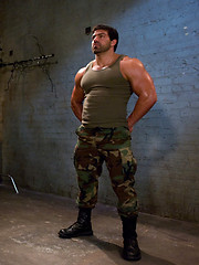 Military officer Tyler Saint ties up and fucks bodybuilder soldier Vince Ferelli by Bound Gods image #7
